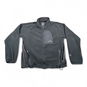Eddie Bauer Jacket Adult EXTRA LARGE Black Windcutter Fleece Polartec Outdoor